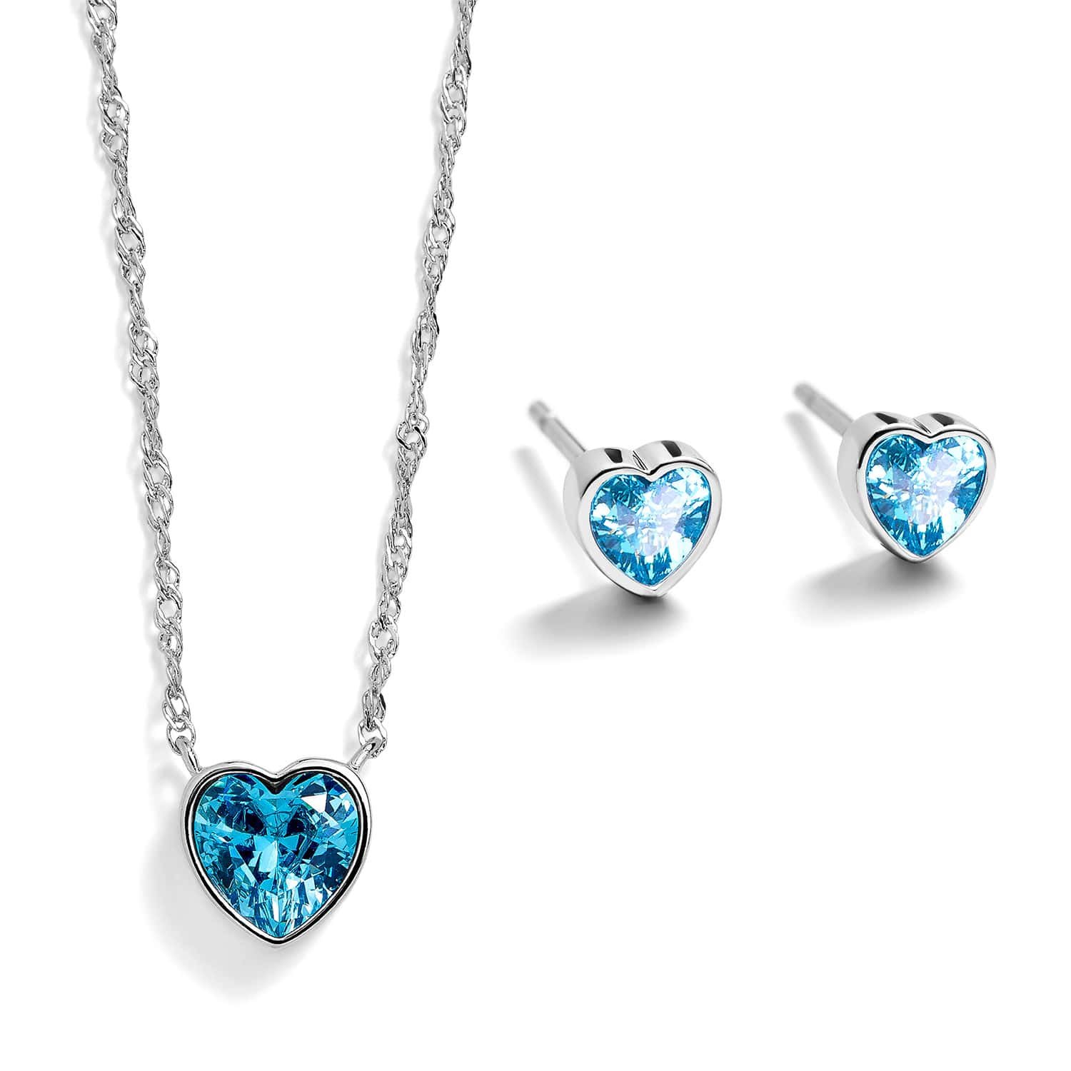 Heart Birthstone Pendant and Stud Gift Set - Image 4