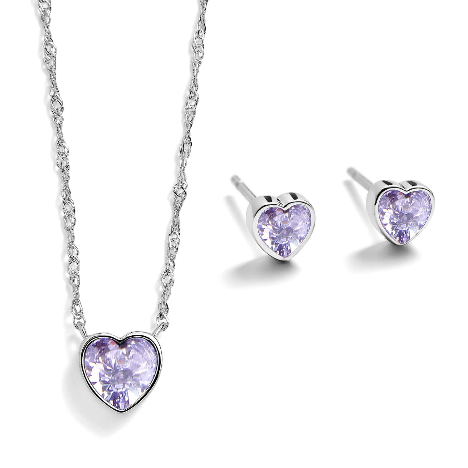 Heart Birthstone Pendant and Stud Gift Set - Image 7