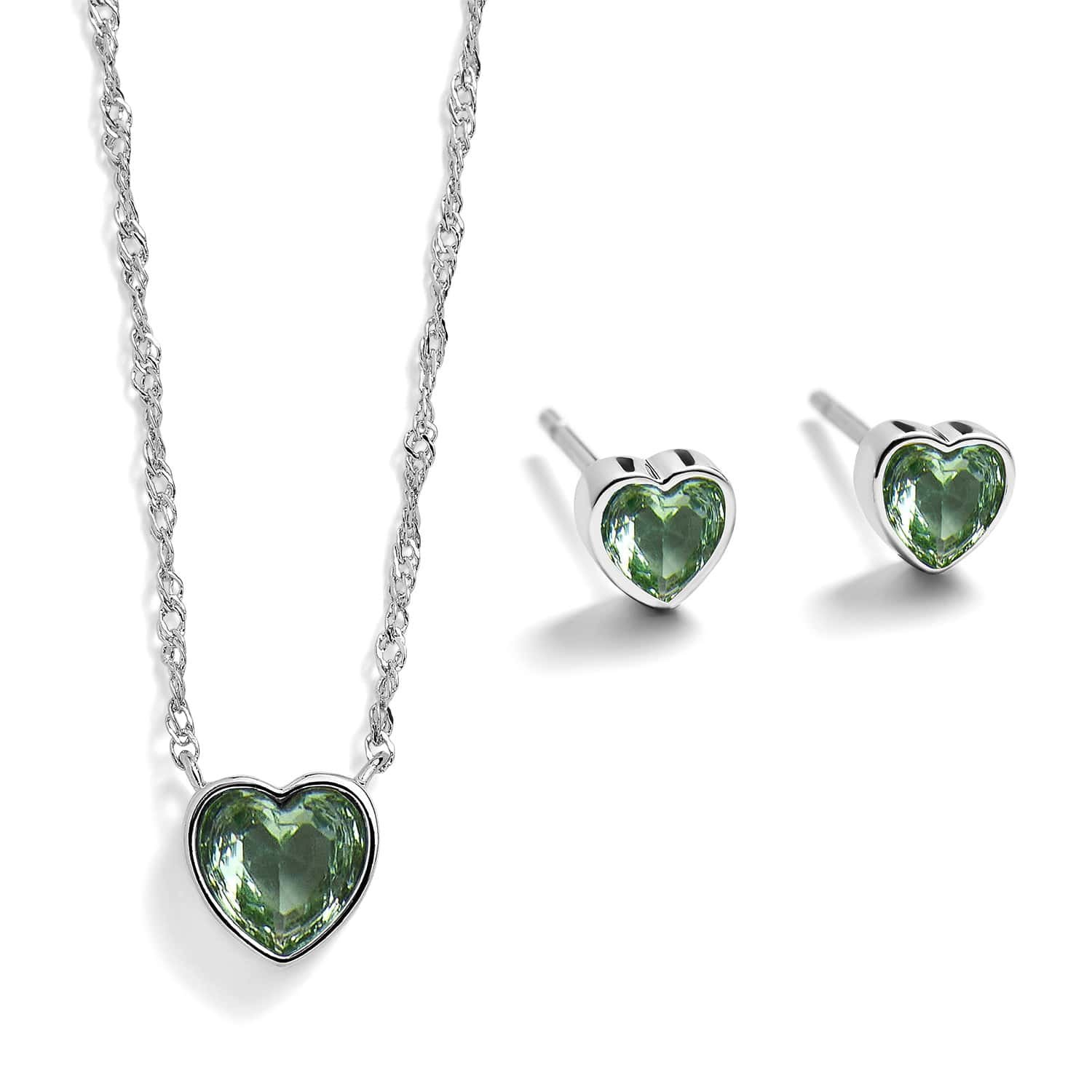 Heart Birthstone Pendant and Stud Gift Set - Image 9