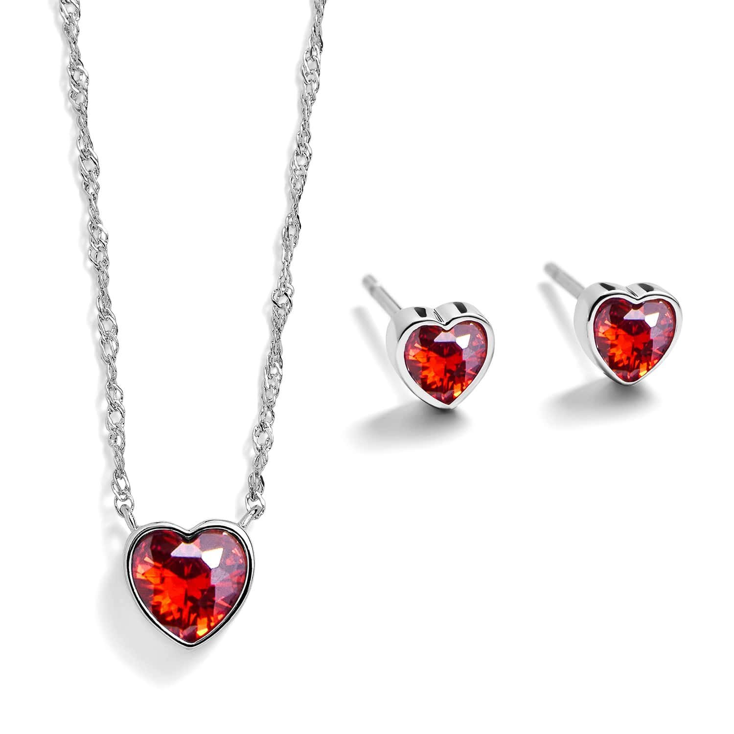 Heart Birthstone Pendant and Stud Gift Set - Image 8