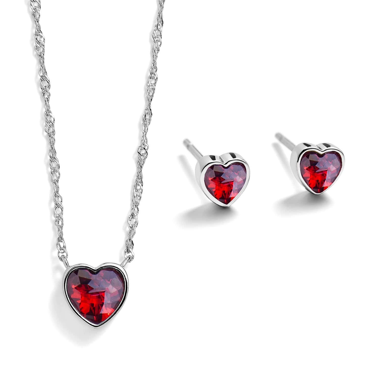 Heart Birthstone Pendant and Stud Gift Set - Image 2