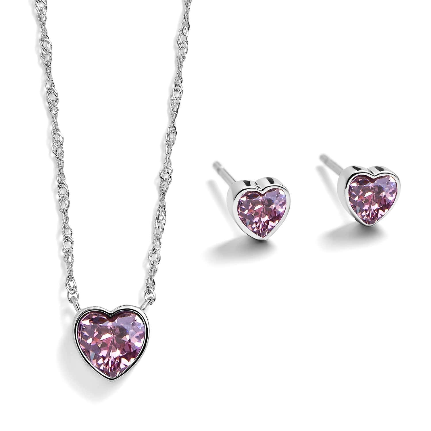 Heart Birthstone Pendant and Stud Gift Set - Image 10