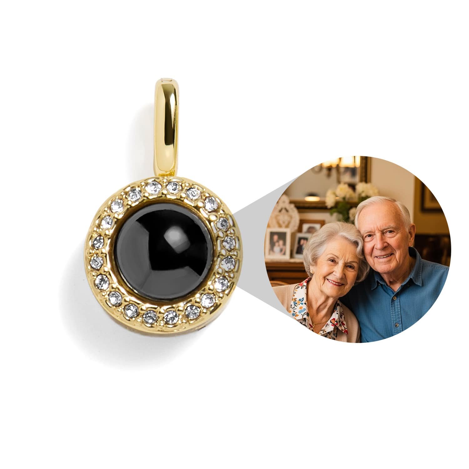 Personalized Pavé Circle Photo Charm - Image 2