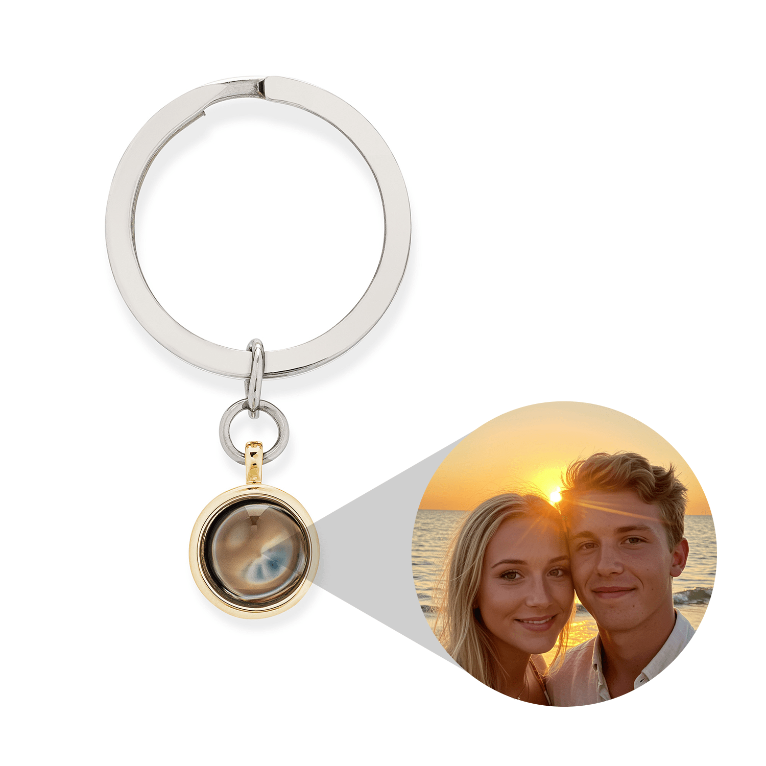 Personalized Circle Photo Keychain - Image 6