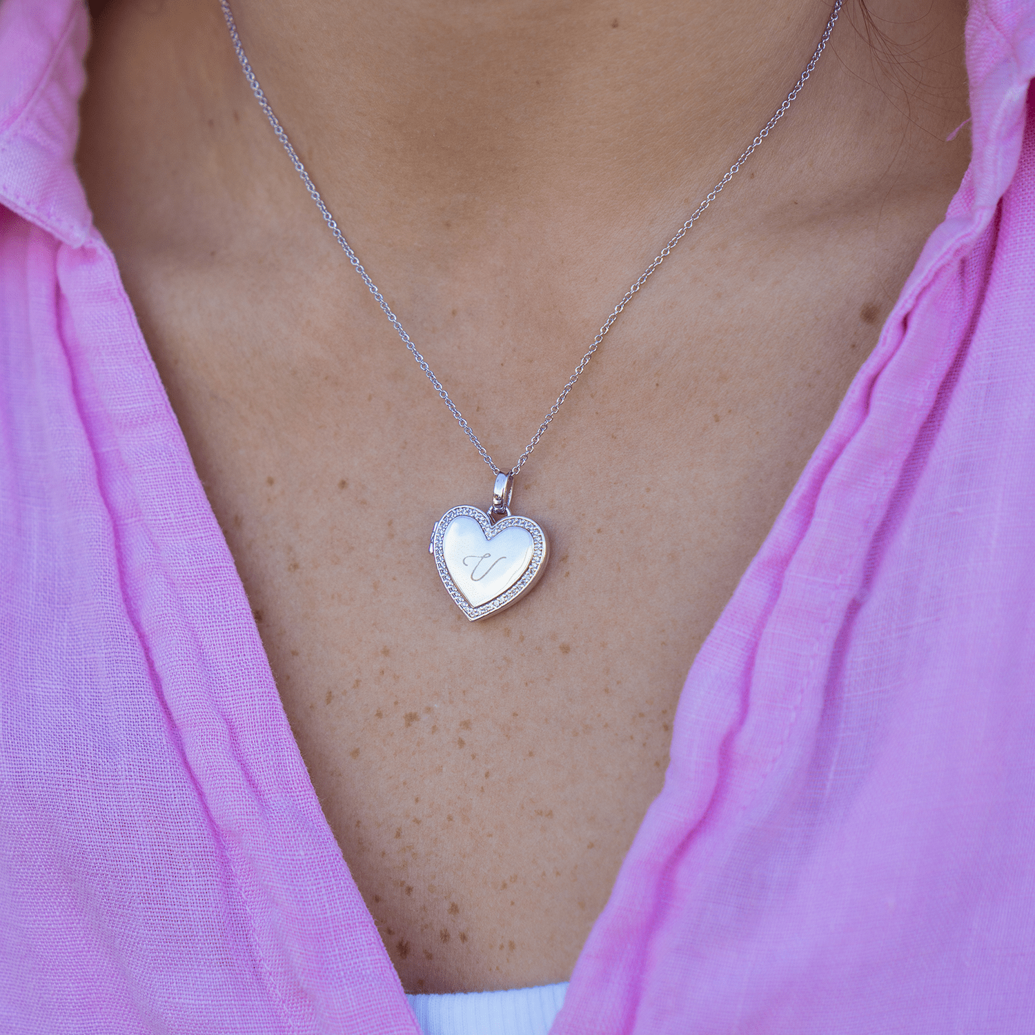 Personalized Heart Locket Necklace - Image 5