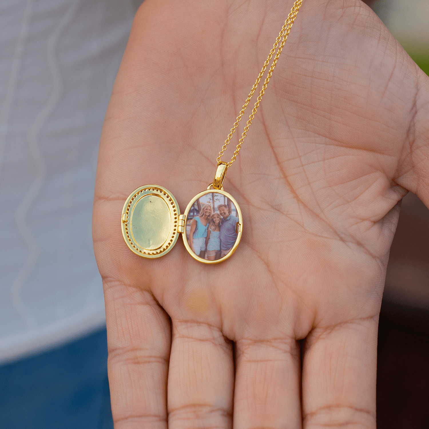 Personalized Oval Locket Necklace - Image 6