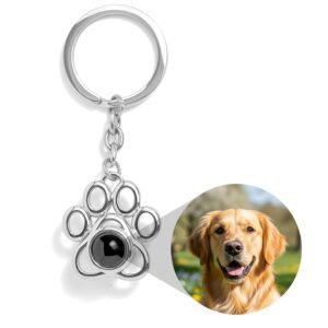 Personalized Paw Photo Keychain