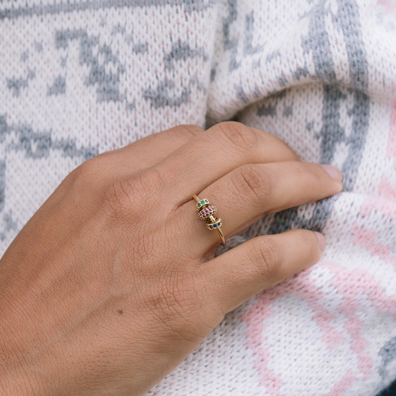 Rondelle Trio Fidget Ring - Image 4