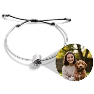 Personalized Circle Photo Cuff Bracelet