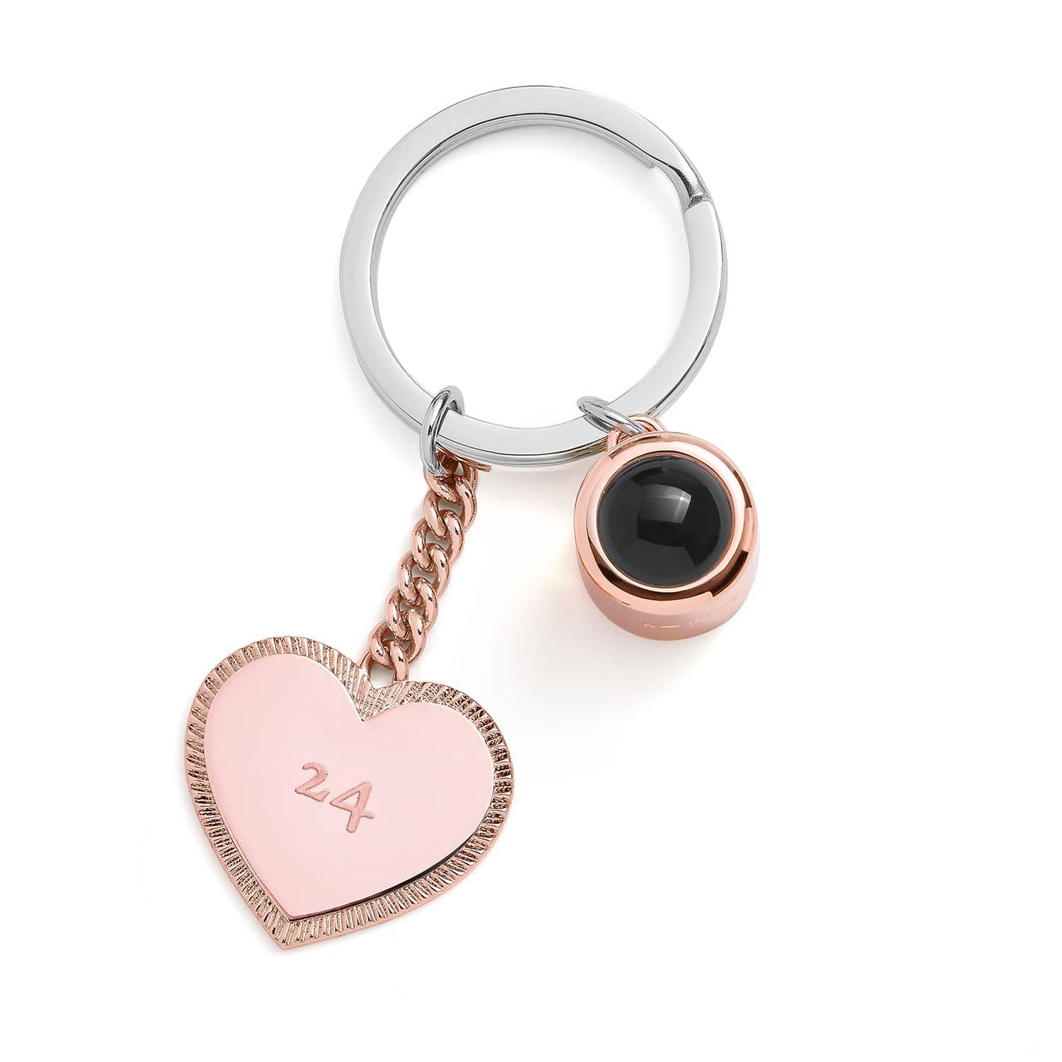 Engravable Heart Photo Keychain - Image 6
