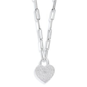 Pavé Heart Pendant Necklace